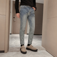 NEW LAKE欧格西牛仔裤男韩版潮流微弹水洗长裤秋冬季新款修身百搭休闲裤子牛仔裤