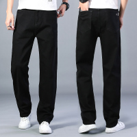 NEW LAKE秋季坠感阔腿烟灰色牛仔裤男直筒宽松弹性休闲长裤秋冬款百搭裤子牛仔裤