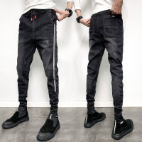 NEW LAKE牛仔裤男修身束脚长裤社会小伙哈伦裤长裤小脚修身百搭时尚潮牌牛仔裤