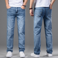 NEW LAKE香港高端潮牌冬季牛仔裤男士加绒加厚直筒宽松百搭休闲长裤秋冬款牛仔裤