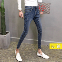 NEW LAKE2019九分牛仔裤男修身小脚弹力铅笔裤韩版潮流小裤脚发型师青年潮牛仔裤