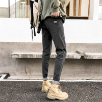 NEW LAKE秋冬配马丁靴男裤韩版修身chic黑色牛仔裤很仙潮流百搭小脚九分裤牛仔裤