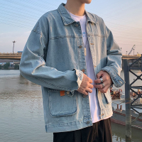 NEW LAKE复古街头牛仔夹克男秋季韩版休闲潮流百搭刺绣工装情侣学生外套潮夹克