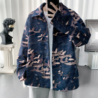 NEW LAKE仙鹤印花夹克男潮牌秋装大码2020新款宽松上衣帅气潮流秋冬季外套夹克