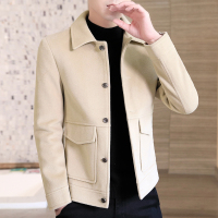 NEW LAKE毛呢外套男士秋冬韩版潮流2020新款春秋季短款呢子夹克男秋装上衣夹克
