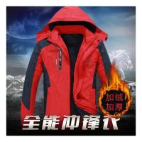 NEW LAKE加绒加厚外套男女款夹克秋冬季大码休闲登山服防风防水保暖夹克