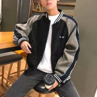 NEW LAKE秋冬季棒球服男韩版潮流潮牌拼接拼色宽松休闲上衣复古夹克外套男夹克