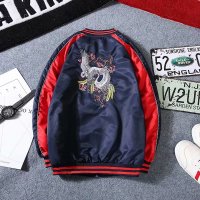 NEW LAKE很仙的外套男痞帅春秋夹克潮牌仙鹤刺绣棒球服春季情侣装上衣薄款夹克