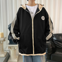 NEW LAKE胖胖哥秋冬新款日系潮流夹克男大码宽松休闲连帽外套百搭运动上衣夹克