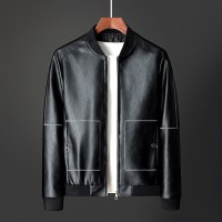 NEW LAKE大码皮衣男机车服皮夹克潮胖子外套男春秋季宽松加肥加大肥佬男装夹克