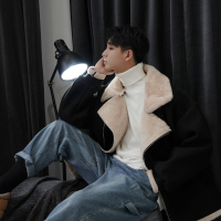 NEW LAKE禾子冬装文艺毛呢料外套男短款2018新款青年潮流韩版加绒保暖夹克夹克