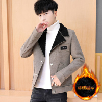 NEW LAKE外套男士秋冬季潮流韩版2020新款男装冬装加绒厚夹克修身帅气上衣夹克