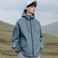 NEW LAKE加绒外套男秋冬加厚韩版潮流百搭秋装上衣渐变反光夹克冬季夹克