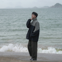 NEW LAKE秋季新款男士立领夹克日系复古拼色百搭外套宽松水洗运动休闲上衣夹克