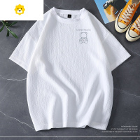 FISH BASKET亚麻感冰丝短袖t恤男士季薄款广州十三行半袖体恤 山系风上衣服