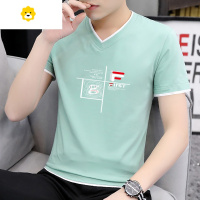 FISH BASKET奥戴尔棉男士短袖t恤v领半袖季修身体恤打底衫印花线上t血