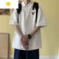FISH BASKET季polo衫日系男款翻领短袖t恤男休闲舒适宽松ins男生t血