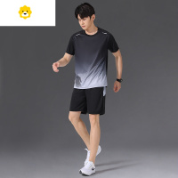 FISH BASKET运动冰丝T恤男速干衣短袖跑步套装季球衣健身衣服篮球羽毛球服