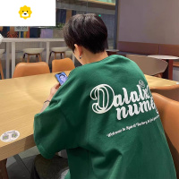 FISH BASKET墨绿色短袖t恤男季美式复古320goversize男生上衣