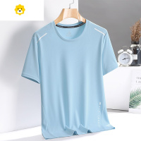 FISH BASKET冰丝短袖t恤男士季透气网眼速干运动衣服装宽松凉感跑步体恤