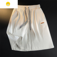 FISH BASKET休闲冰丝短裤男季宽松透气五分裤潮牌运动裤微弹垂感柔润沙滩裤