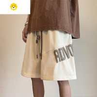 FISH BASKET高街oversize卡其色休闲短裤男潮牌运动美式篮球5五分裤子薄款