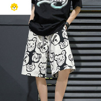 FISH BASKET季小熊短裤男士五分裤子直筒中裤宽松休闲运动沙滩裤男女格子