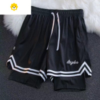 FISH BASKET美式带内衬假两件三分不过膝篮球短裤训练运动裤健身装备男款式