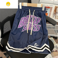 FISH BASKET美式网眼刺绣篮球短裤男季ins潮牌高街宽松五分裤休闲运动裤衩