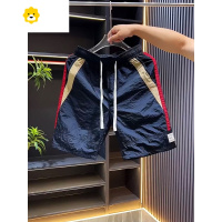 FISH BASKET季潮牌户外运动五分裤男款新款冰丝休闲短裤男拼色条纹速干裤子