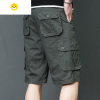 FISH BASKET季工装短裤中年男士五分裤子宽松老年人爸爸休闲系皮带中裤