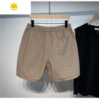FISH BASKET何尚 原创潮牌复古格子休闲短裤男薄ins潮流美式系带五分裤子