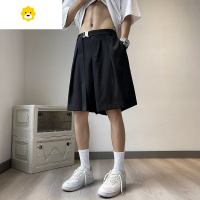 FISH BASKET季那不勒斯西装短裤男日系复古潮牌宽松休闲百搭阔腿五分中裤子