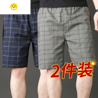 FISH BASKET男士短裤透气季薄款休闲沙滩裤中裤宽松时尚格子休闲五分裤