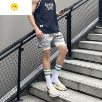FISH BASKETRHD美式运动短裤带内衬假两件防走光四分篮球跑步速干训练裤男