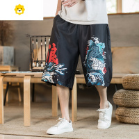 FISH BASKET季中国风工装五分短裤沙滩裤男大码青年国潮嘻哈复古风中式唐装