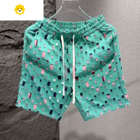 FISH BASKET季新款男士时尚个性印花短裤潮牌痞帅青年百搭五分裤宽松沙滩裤