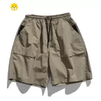 FISH BASKET男道季新款小山峰刺绣工装短裤男薄款速干五分休闲运动中裤潮牌
