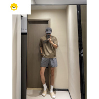 FISH BASKET冰丝短裤男士季薄款速干纯色休闲三四分裤跑步运动健身沙滩裤子