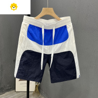 FISH BASKET季男士运动休闲短裤青年潮流拼接宽松直筒裤束腰抽绳外穿沙滩裤
