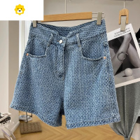 FISH BASKET美式特大码300斤大裤衩设计感牛仔短裤男女装宽松阔腿五分裤子