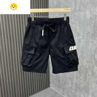 FISH BASKET2023年季工装男短裤直筒潮流休闲潮牌大口袋松紧腰带宽松五分裤