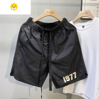 FISH BASKET2024季新款潮男美式运动短裤宽松沙滩裤天松紧腰五分透气裤子