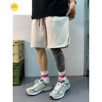 FISH BASKET休闲短裤男2024季新款时尚运动宽松五分裤潮流立体压花百搭中裤