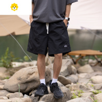 FISH BASKET孤僻星球男士宽松褶皱感透气速干短裤日系速干沙滩裤情侣运动短裤