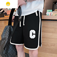 FISH BASKET织带撞色休闲短裤男季美式篮球运动裤直筒阔腿五分裤外穿大裤衩