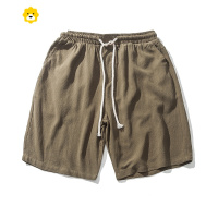 FISH BASKET东京衣柜男装日系直筒宽松亚麻休闲短裤季男士韩版潮流五分裤男