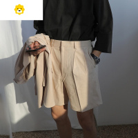 FISH BASKET亚麻轻奢西装短裤男大码季棉麻加肥加大胖子休闲宽松五分中裤潮