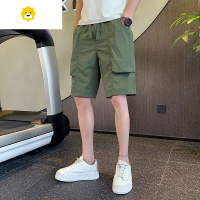 FISH BASKET工装短裤男季休闲中裤子2024新款潮牌五分裤军绿色薄款大裤衩帅
