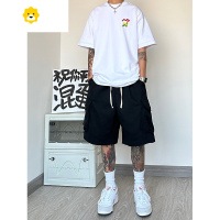 FISH BASKET军绿色工装短裤男季伐木机能风vibe裤子多口袋设计感休闲五分裤